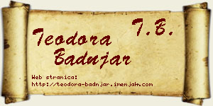 Teodora Badnjar vizit kartica